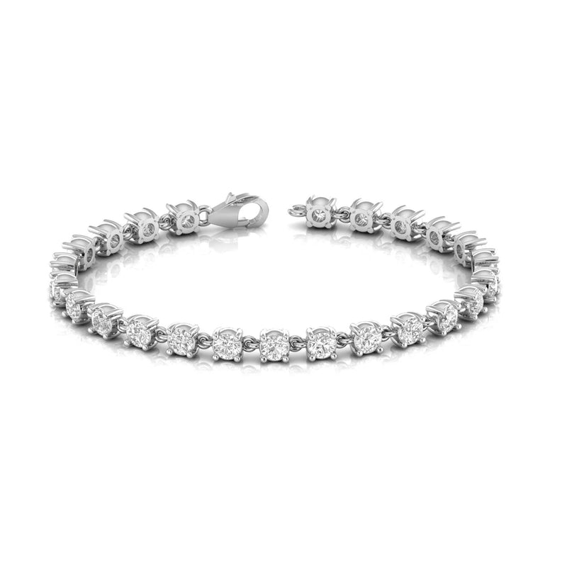 5.35 Carat Round Natural Diamond Tennis Bracelet